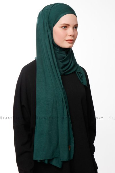 Asya - Dark Green Practical Viskos Hijab
