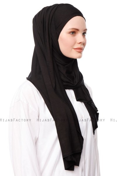 Asya - Black Practical Viskos Hijab