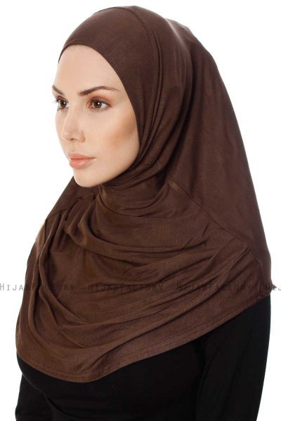 Ava - Brown One-Piece Al Amira Hijab - Ecardin