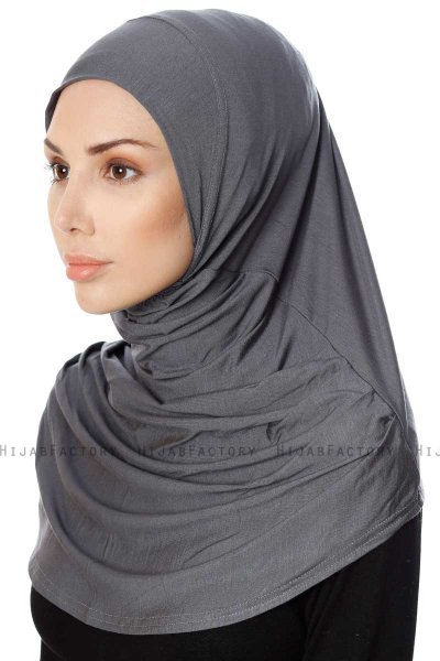 Ava - Dark Grey One-Piece Al Amira Hijab - Ecardin