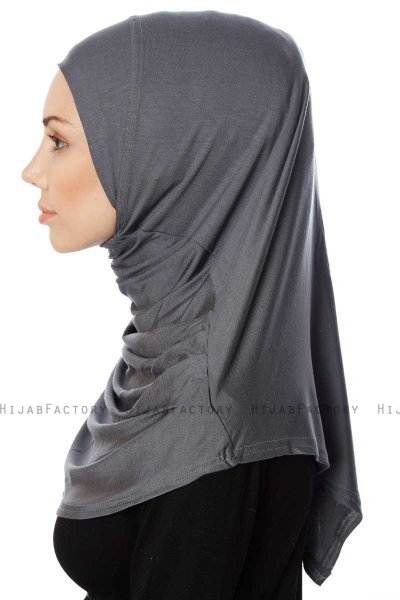Ava - Dark Grey One-Piece Al Amira Hijab - Ecardin