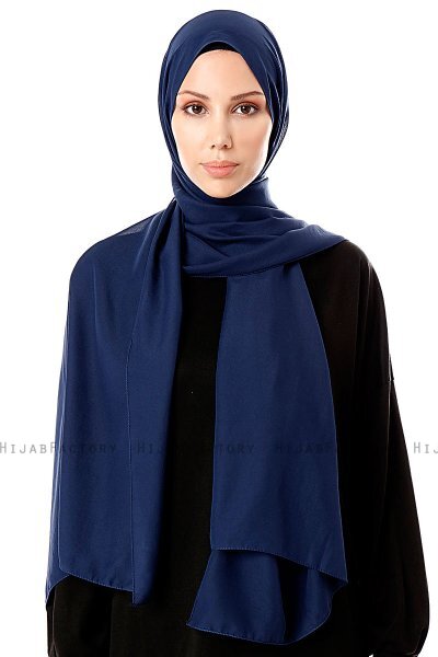 Ayla - Navy Blue Chiffon Hijab