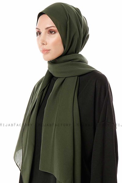 Ayla - Dark Green Chiffon Hijab