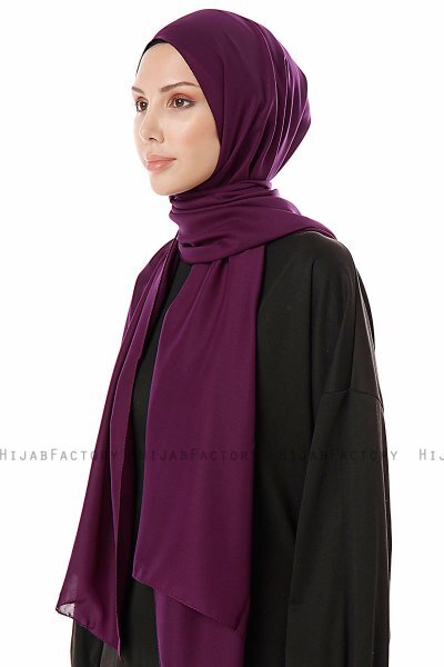 Ayla - Dark Purple Chiffon Hijab