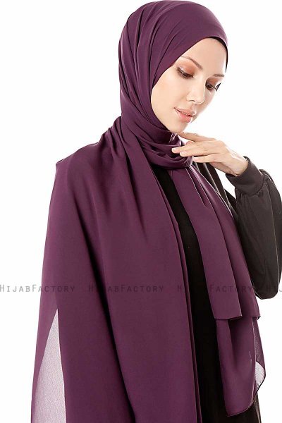 Ayla - Plum Chiffon Hijab