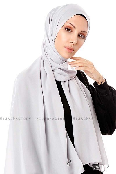 Ayla - Silver Chiffon Hijab