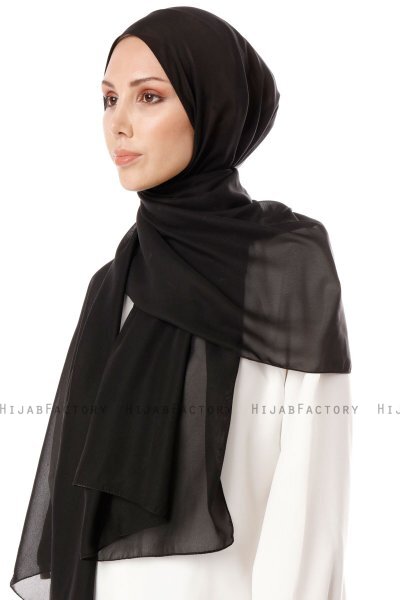 Ayla - Black Chiffon Hijab