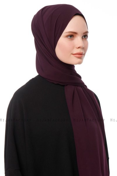 Aylin - Dark Purple Medine Silk Hijab - Gülsoy