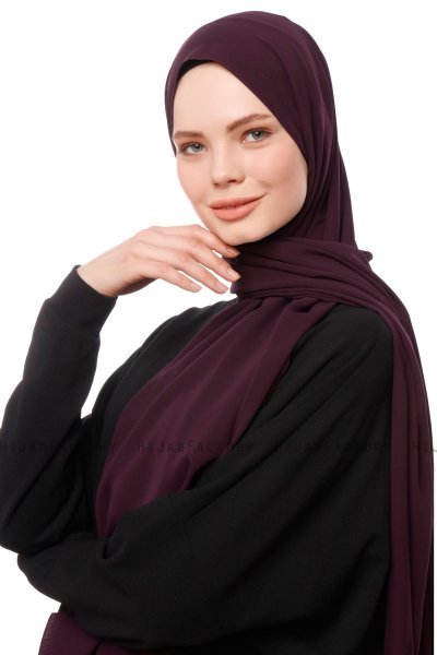 Aylin - Dark Purple Medine Silk Hijab - Gülsoy