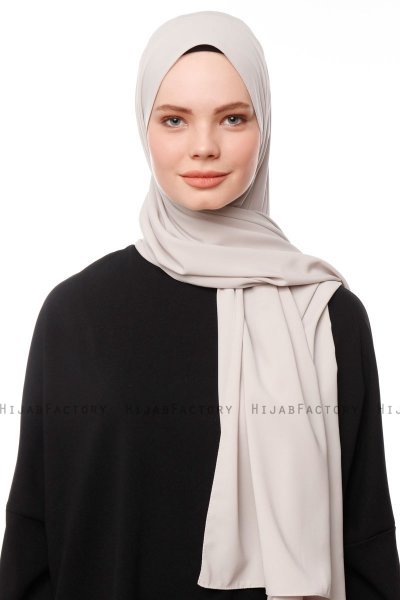 Aylin - Stone Grey Medine Silk Hijab - Gülsoy