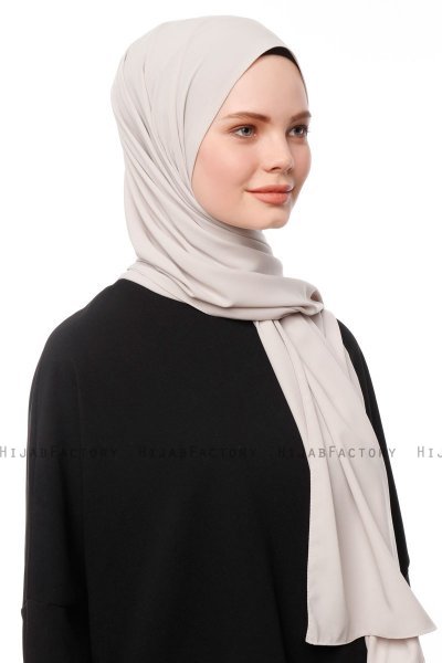 Aylin - Stone Grey Medine Silk Hijab - Gülsoy