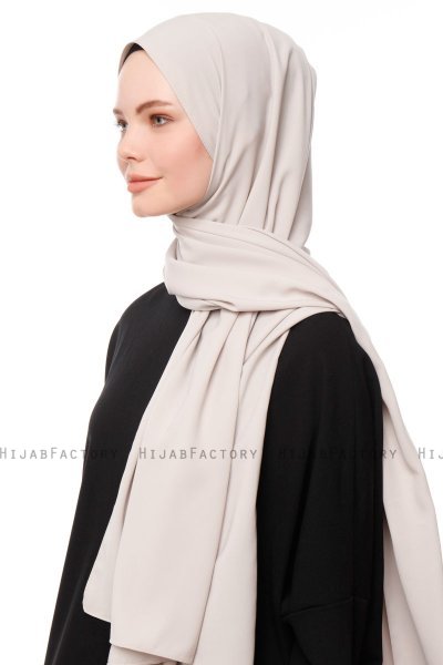 Aylin - Stone Grey Medine Silk Hijab - Gülsoy