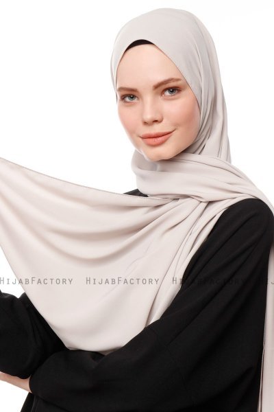 Aylin - Stone Grey Medine Silk Hijab - Gülsoy