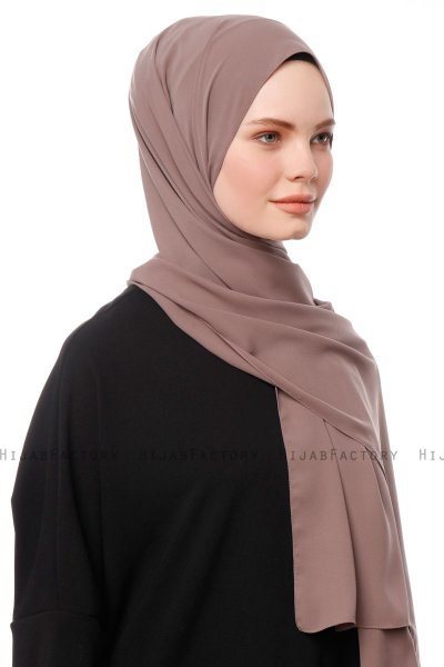 Aylin - Taupe Medine Silk Hijab - Gülsoy
