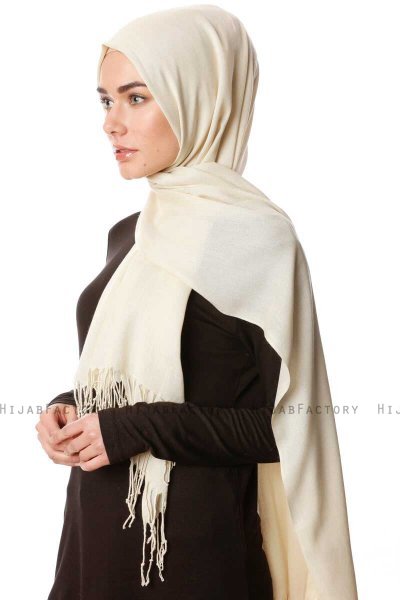 Aysel - Light Beige Pashmina Hijab - Gülsoy