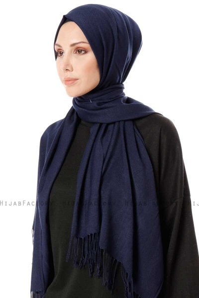 Aysel - Navy Blue Pashmina Hijab - Gülsoy