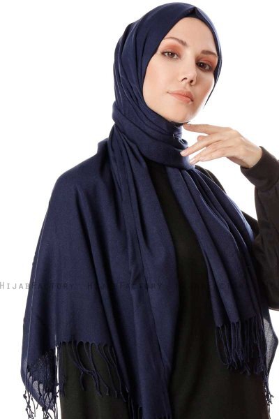 Aysel - Navy Blue Pashmina Hijab - Gülsoy