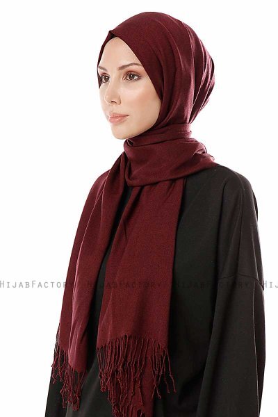 Aysel - Dark Bordeaux Pashmina Hijab - Gülsoy