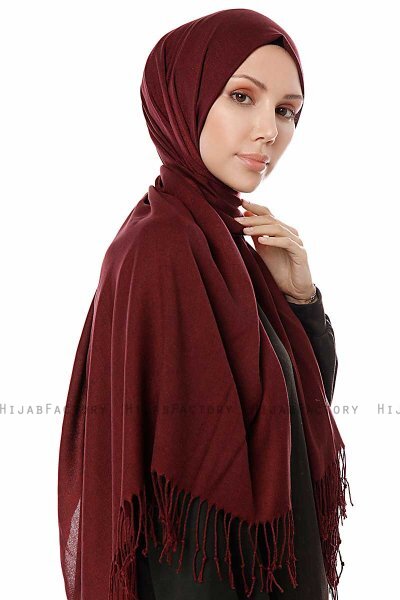 Aysel - Dark Bordeaux Pashmina Hijab - Gülsoy