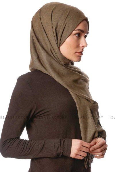 Aysel - Dark Khaki Pashmina Hijab - Gülsoy