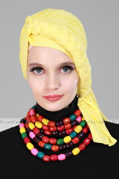 Theresa - Yellow Cotton Turban - Ayse Turban