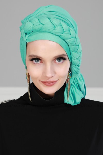 Theresa - Turquoise Cotton Turban - Ayse Turban