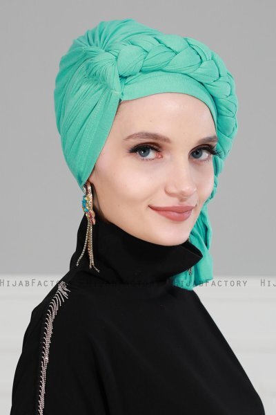 Theresa - Turquoise Cotton Turban - Ayse Turban