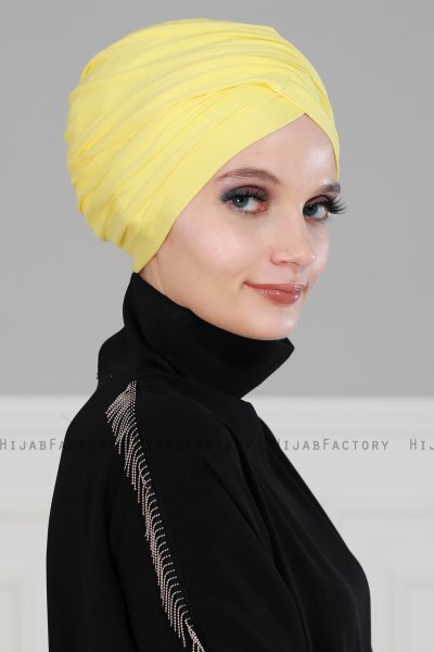 Fiona - Yellow Cotton Turban - Ayse Turban