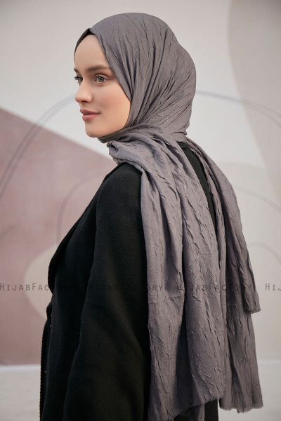 Serap - Anthracite Bamboo Crash Hijab