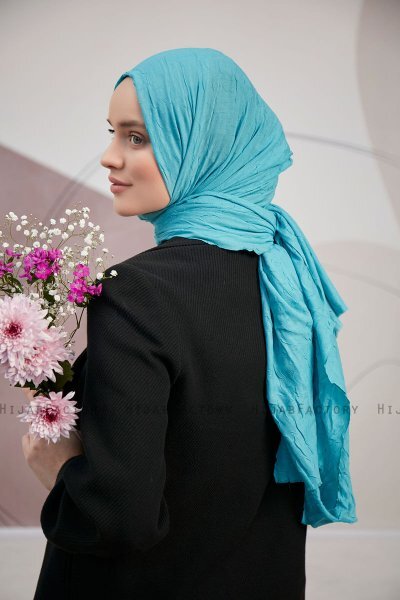 Serap - Turquoise Bamboo Crash Hijab