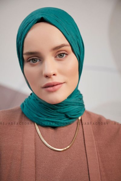 Serap - Dark Green Bamboo Crash Hijab