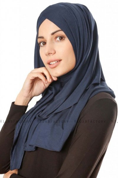 Betul - Navy Blue 1X Jersey Hijab - Ecardin