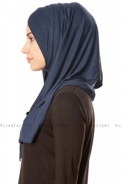 Betul - Navy Blue 1X Jersey Hijab - Ecardin