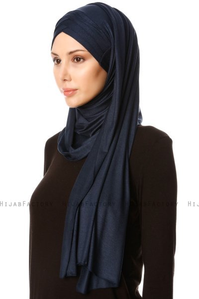 Cansu - Navy Blue 3X Jersey Hijab