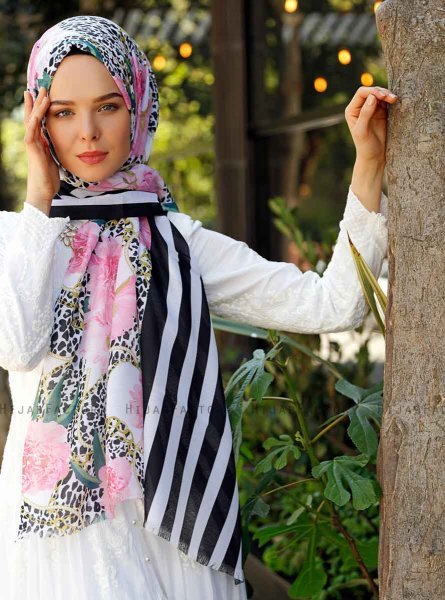 Capella - Pink Patterned Hijab - Sal Evi