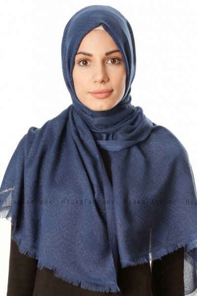 Caria - Navy Blue Hijab - Madame Polo