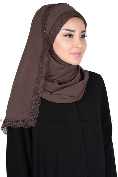 Carin - Brown Practical Chiffon Hijab