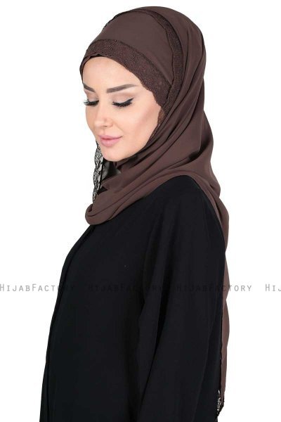 Carin - Brown Practical Chiffon Hijab