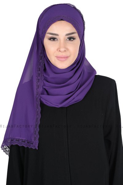 Carin - Purple Practical Chiffon Hijab