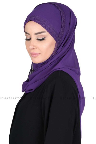 Carin - Purple Practical Chiffon Hijab