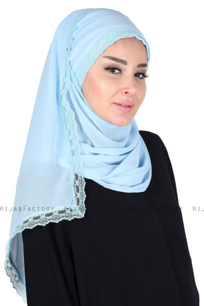Carin - Light Blue Practical Chiffon Hijab