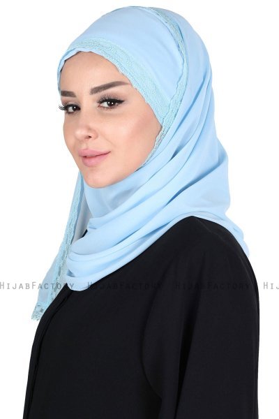 Carin - Light Blue Practical Chiffon Hijab
