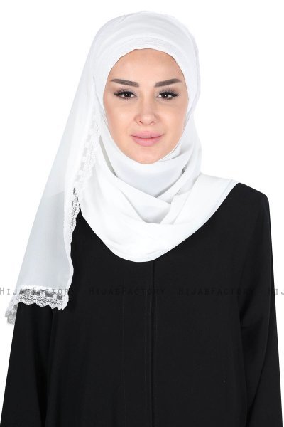 Carin - Offwhite Practical Chiffon Hijab