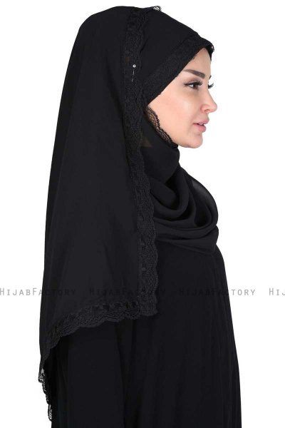 Carin - Black Practical Chiffon Hijab