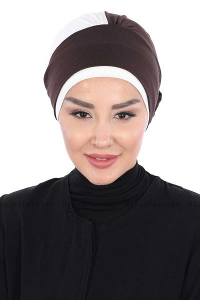 Clara - Brown & Creme Cotton Turban