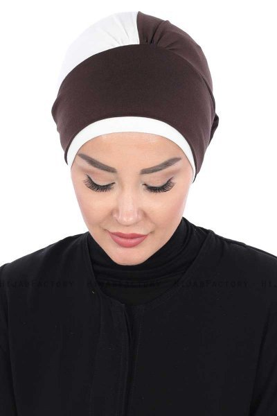 Clara - Brown & Creme Cotton Turban