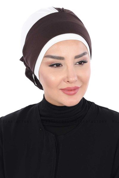 Clara - Brown & Creme Cotton Turban