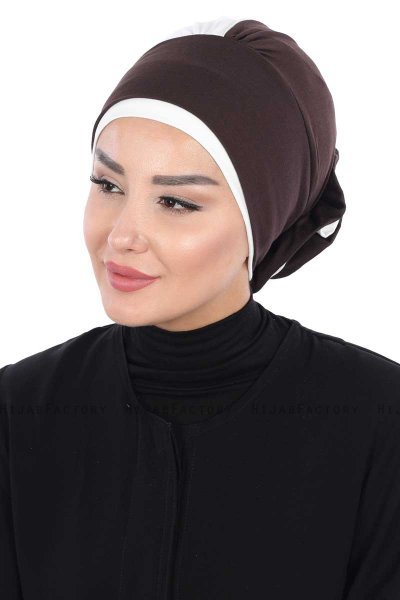 Clara - Brown & Creme Cotton Turban