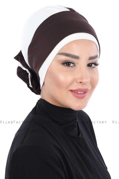 Clara - Brown & Creme Cotton Turban