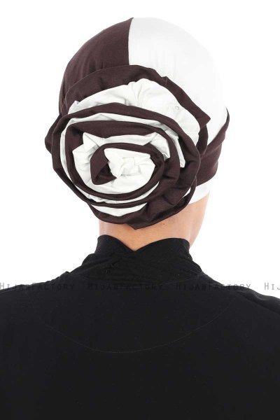 Clara - Brown & Creme Cotton Turban